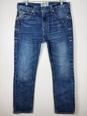 Ariat M7 Coltrane Straight Jeans 34x34 Actual 32L Silverton Wash Slim Western